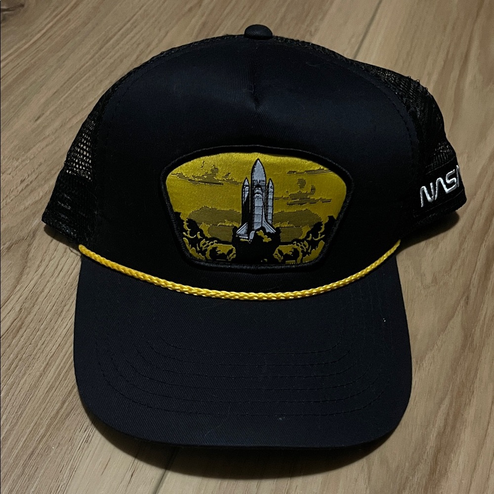 Black and Yellow NASA Trucker Hat